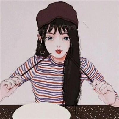 无论爱情友情都希望一辈子(长发女生唯美时尚手绘头像)