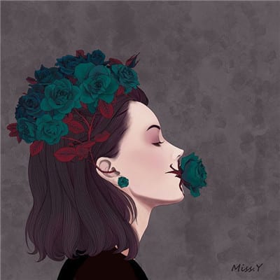 与其抱歉还不如抱我(小清新女生插画QQ头像高清)