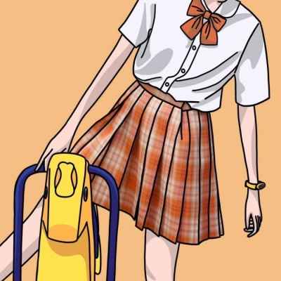 一个傻傻的爱笑女孩(女生手绘头像简约可爱温柔)