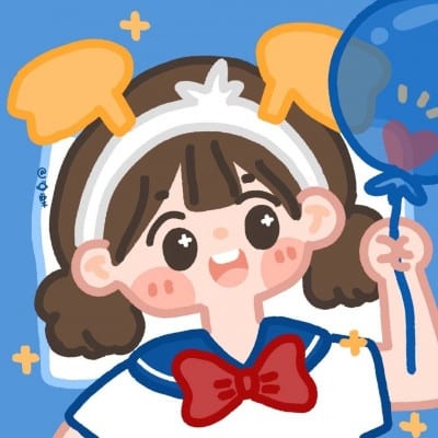 一对超萌手绘动漫卡通情侣头像