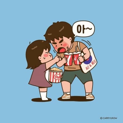 甜蜜情侣日常插画头像(手绘卡通情侣头像大全)