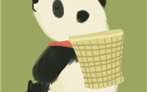 夕阳日落下最后一抹微光(手绘小清新熊猫卡通头像)