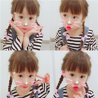 大眼睛小姑娘软萌女孩图片(韩国小女孩头像超萌四宫格)